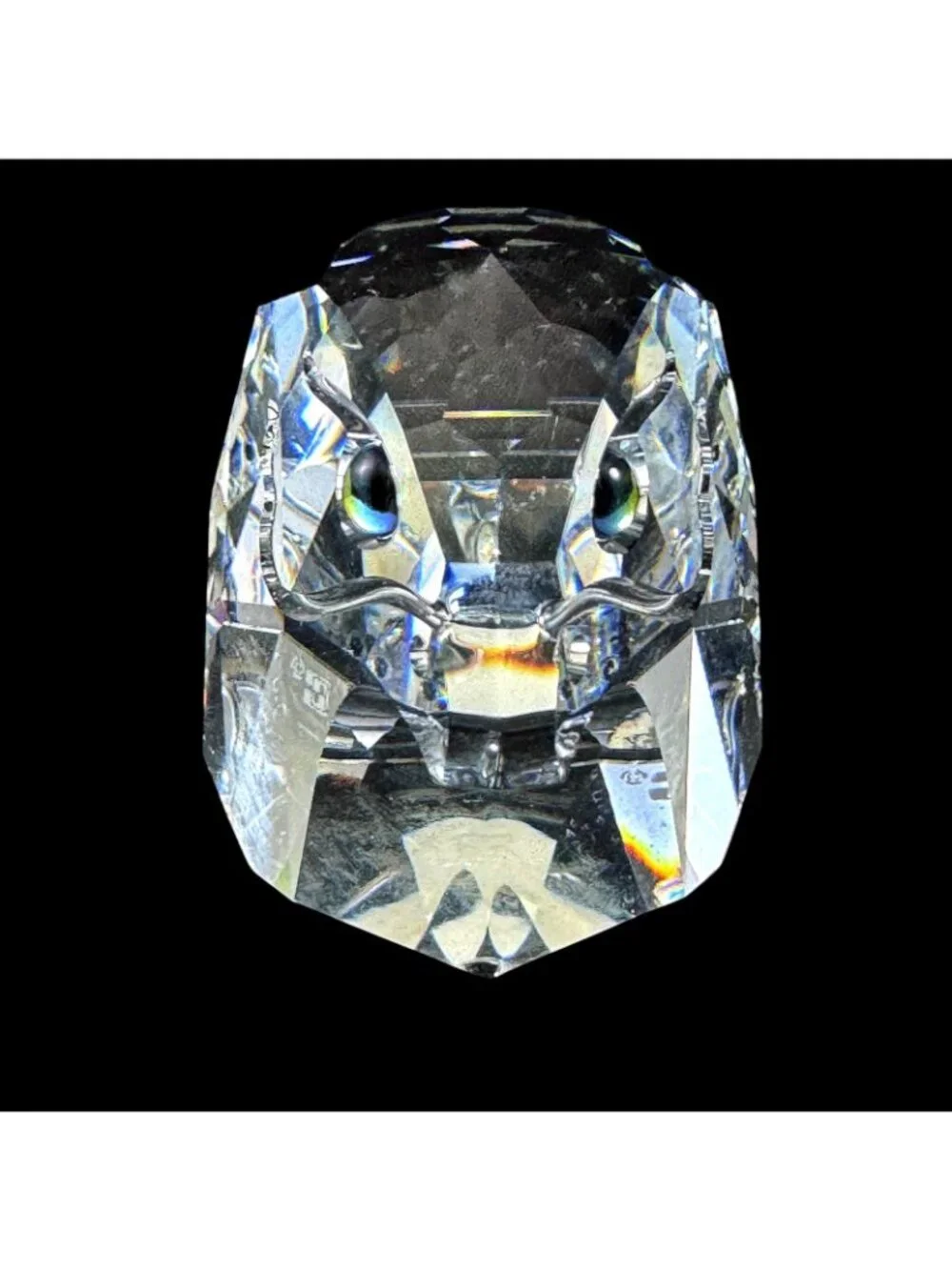 Swarovski Crystal Falcon Eagle Head Miniature Made in Austria Vintage 1980s